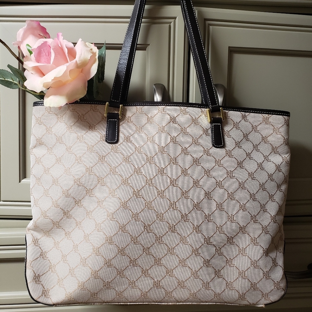 Large Lauren Ralph Lauren Classic Logo Tote Purse